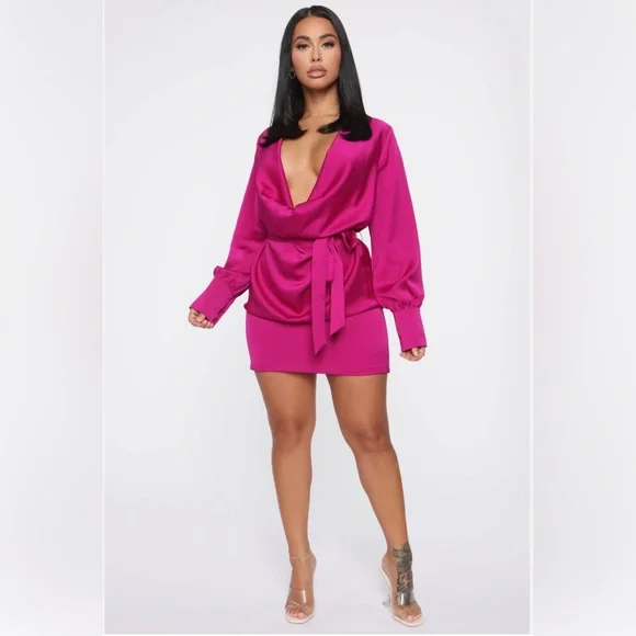 Fashion Nova | Dresses | Fashion Nova Dress Im The One Mini Dress Magenta |  Poshmark